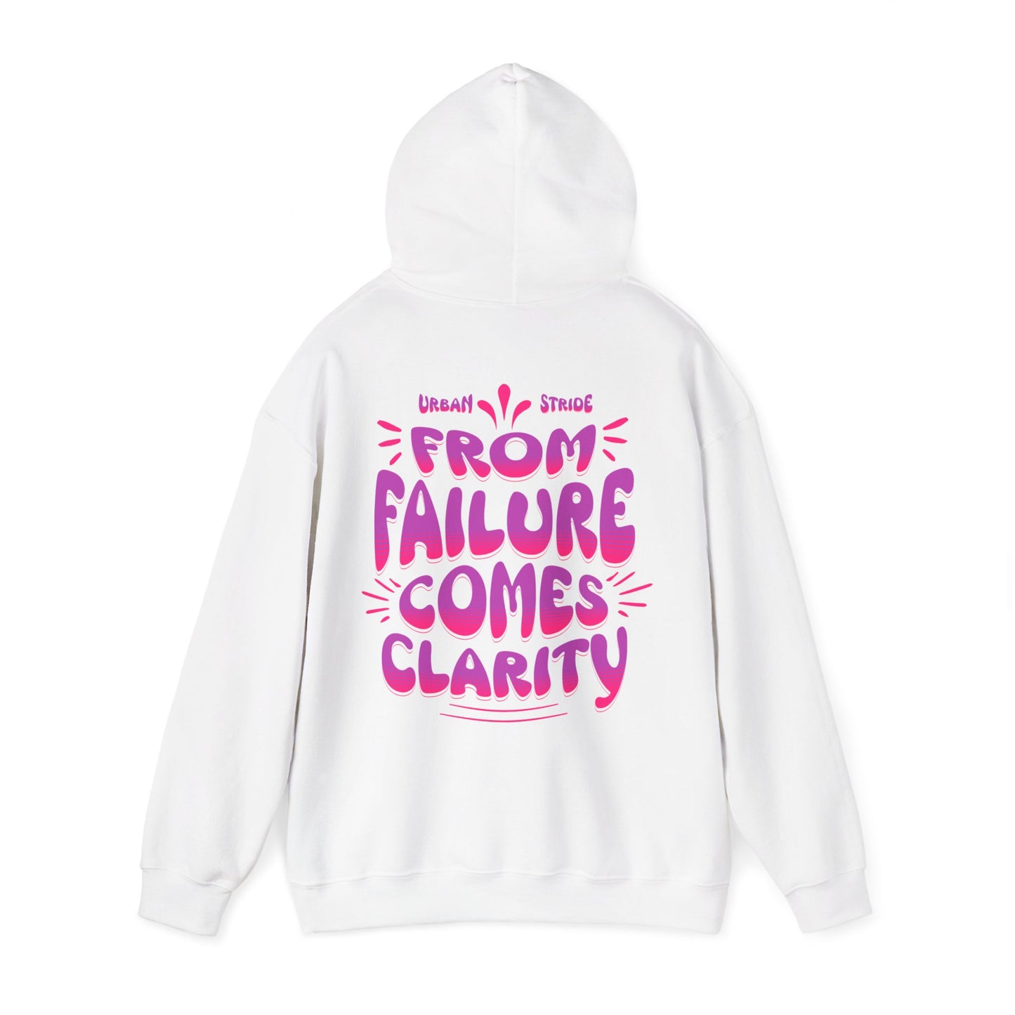Felpa con scritta "From failure comes clarity"