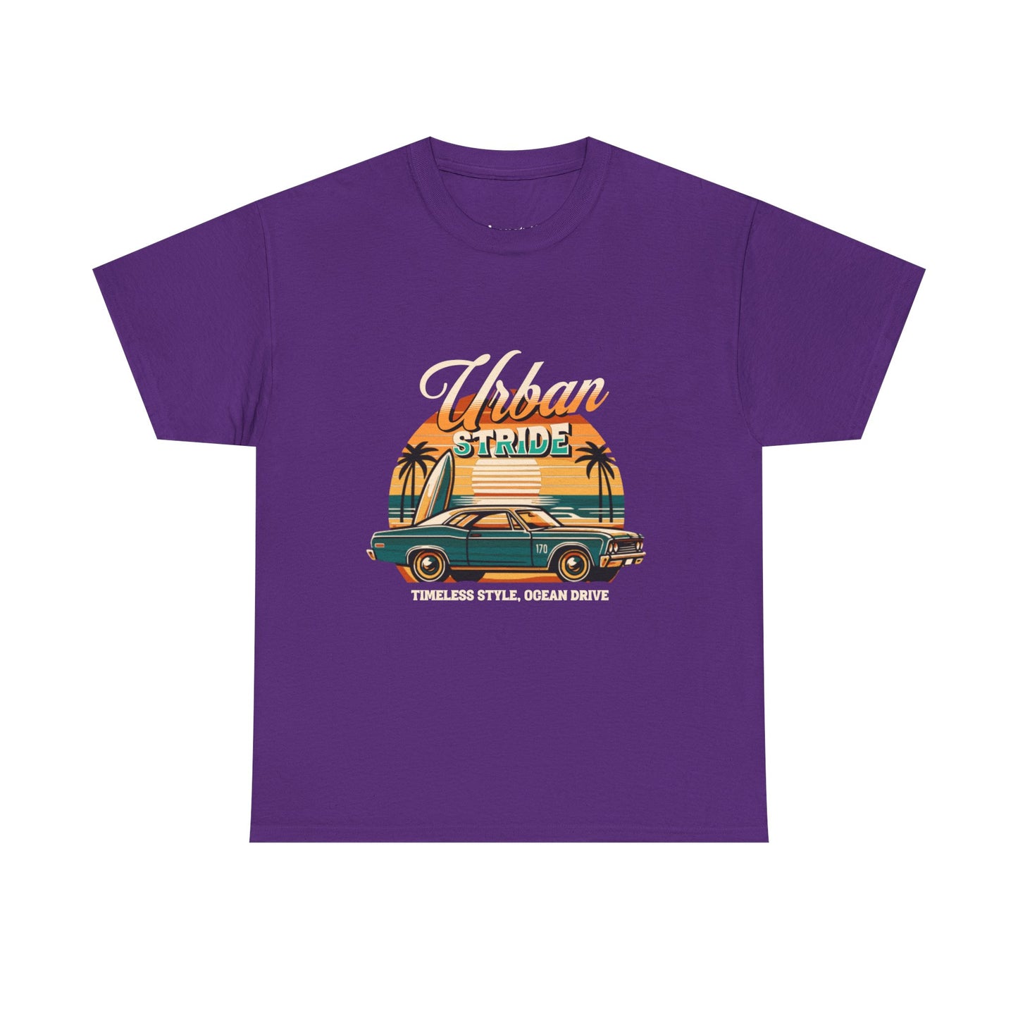T-shirt con scritta"Urbanstride timeless style ocean drive "