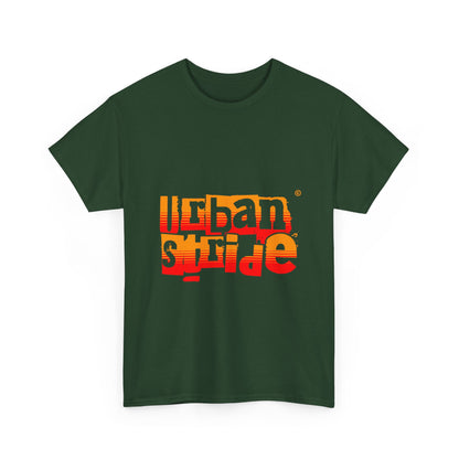 T-shirt con scritta "Urban Stride" sfumata arancio-rosso