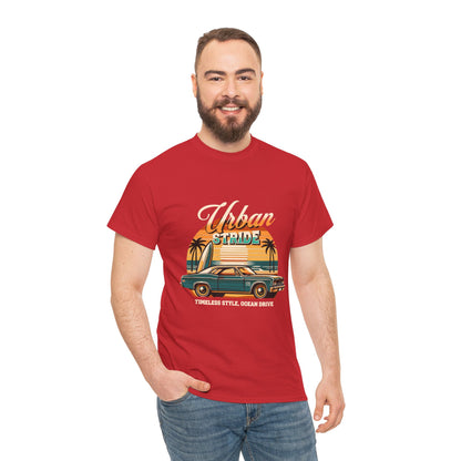 T-shirt con scritta"Urbanstride timeless style ocean drive "