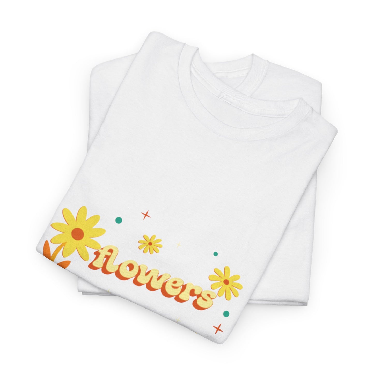 T-shirt con scritta "Flowers vibes"