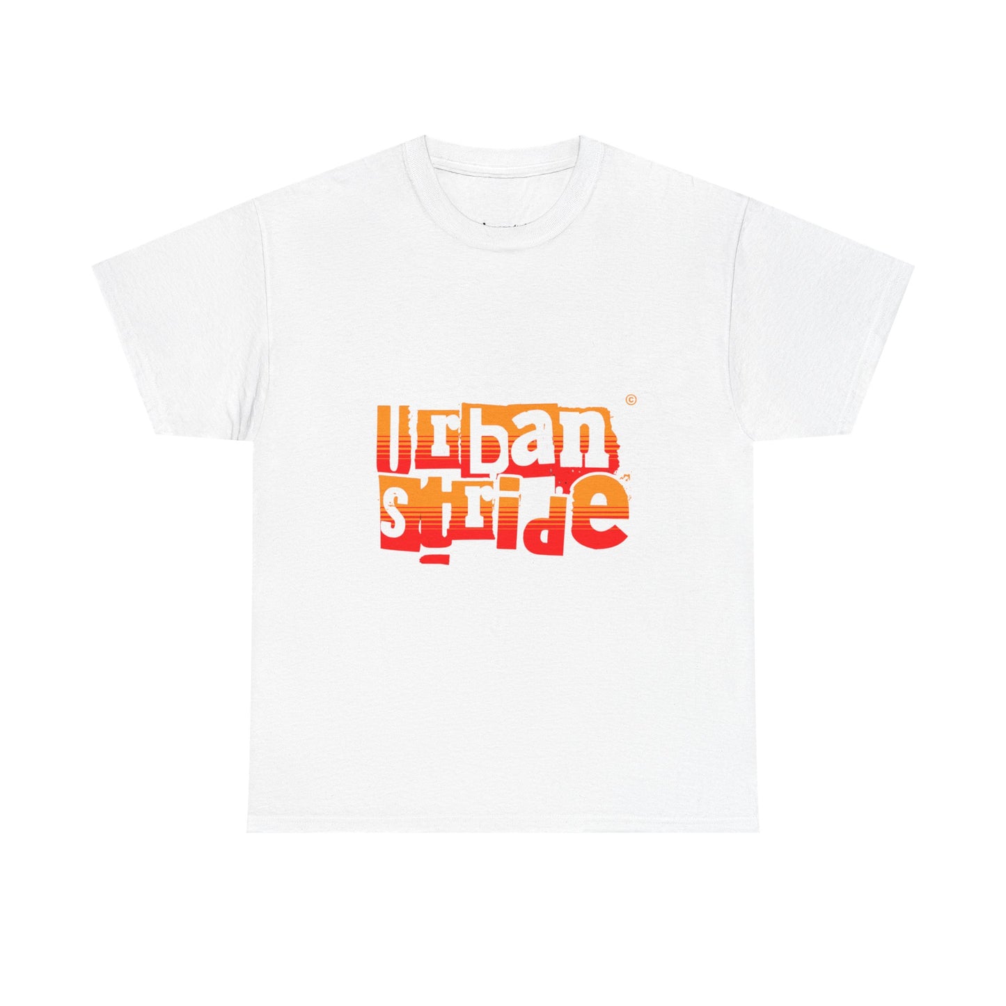 T-shirt con scritta "Urban Stride" sfumata arancio-rosso