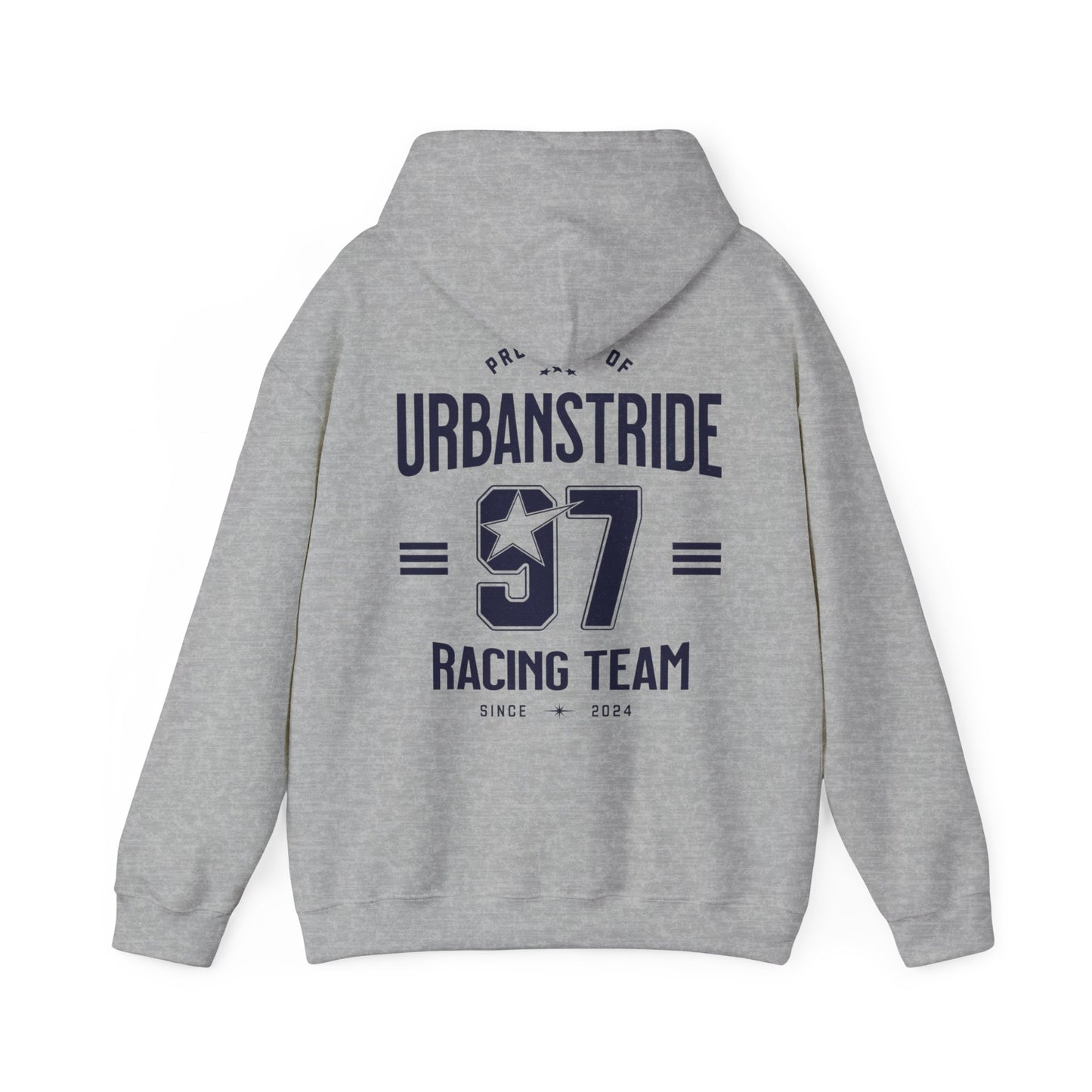 Felpa con scritta "Property of urbanstride 97 racing team since 2024"