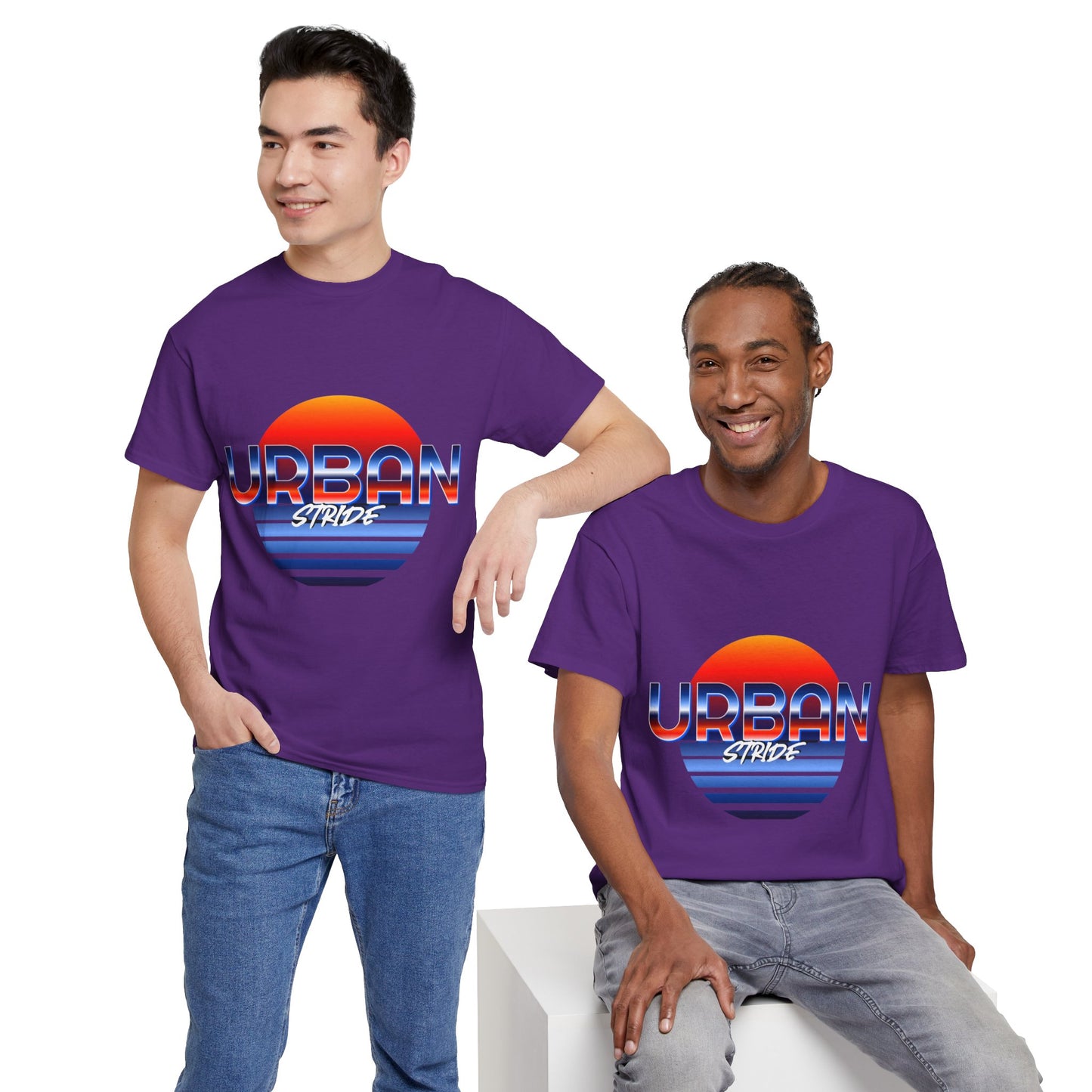 T-shirt con scritta "urbanstride" soleggiata
