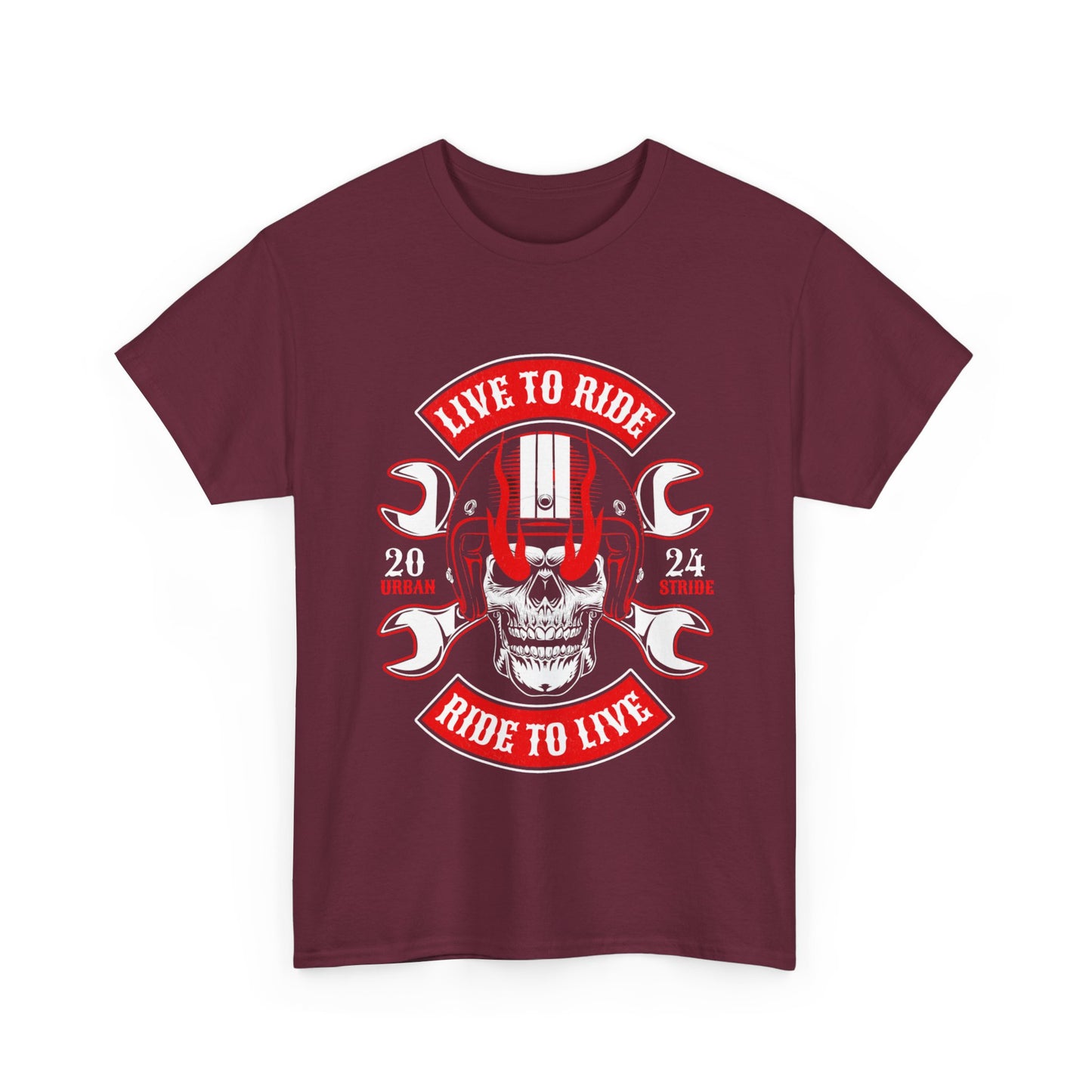 T-shirt con scritta "Live to ride ; Ride to live"