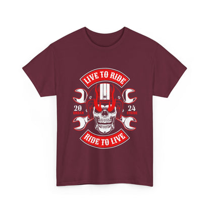 T-shirt con scritta "Live to ride ; Ride to live"