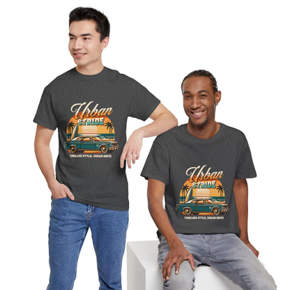 T-shirt con scritta"Urbanstride timeless style ocean drive "