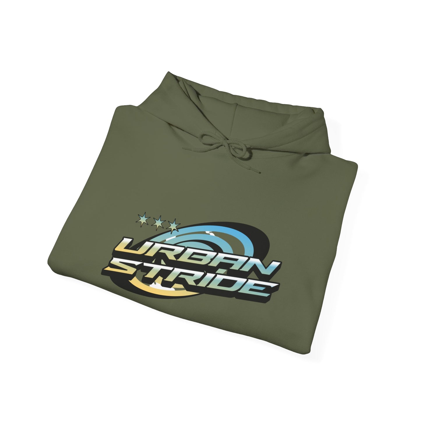 Felpa con scritta "Urbanstride" stile 3d