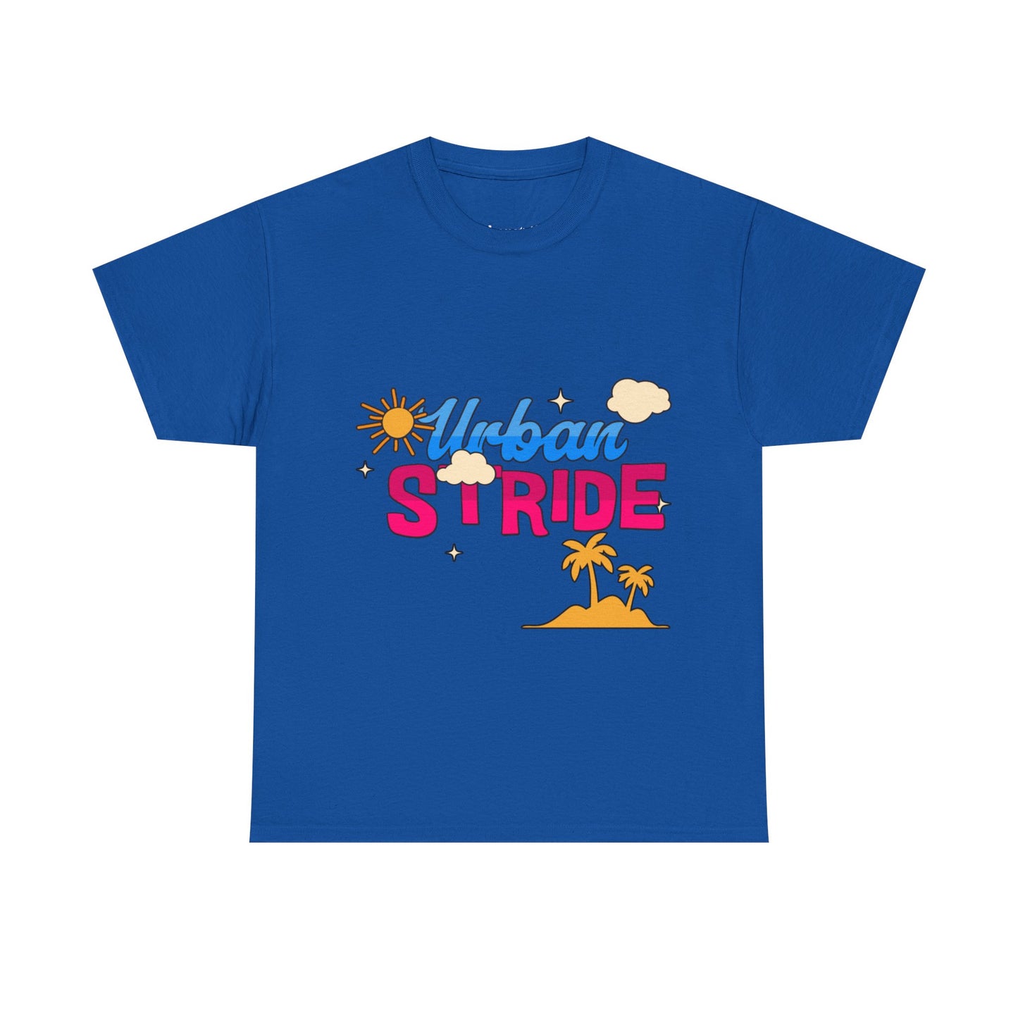 T-shirt con scritta "Urbanstride"al mare