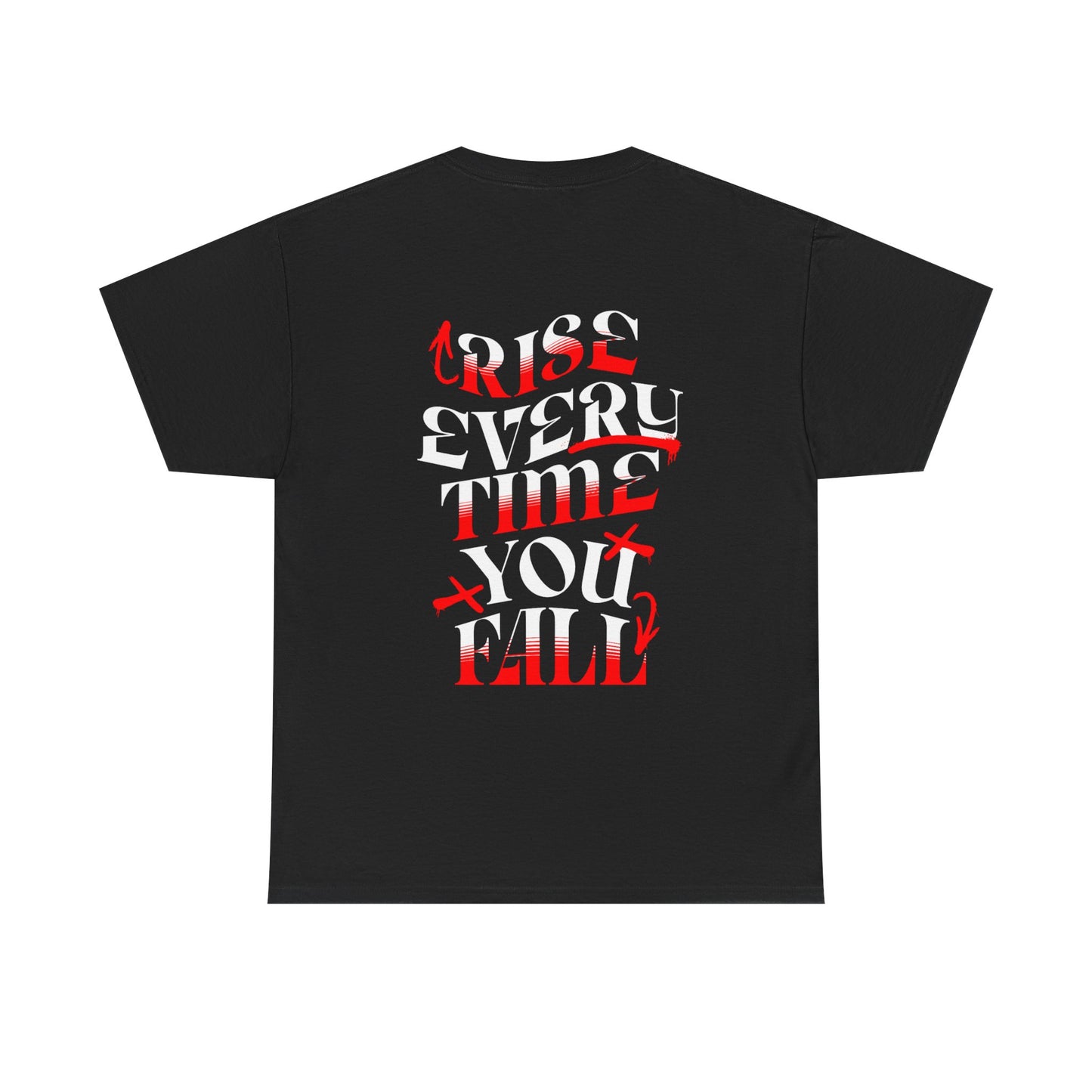 T-shirt con scritta "Rise every time you fall"