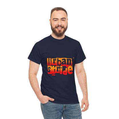 T-shirt con scritta "Urban Stride" sfumata arancio-rosso