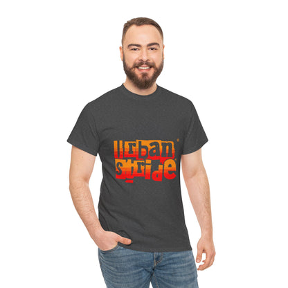 T-shirt con scritta "Urban Stride" sfumata arancio-rosso