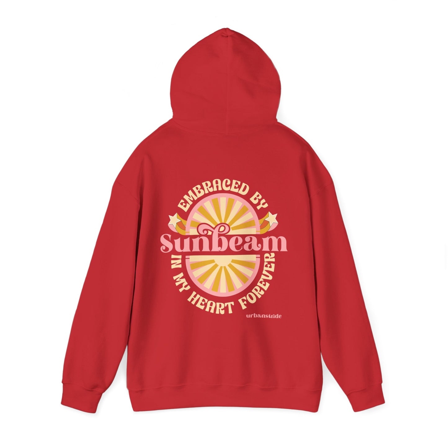 Felpa con scritta "Sunbeam embraced by in my heart forever"