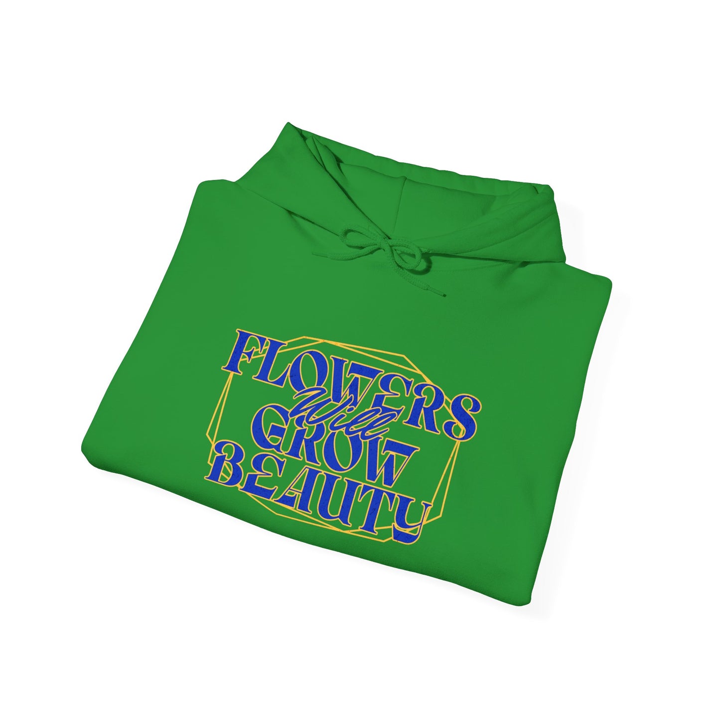 Felpa con scritta "Flowers will grow beauty"