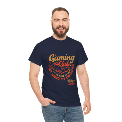 T-shirt con scritta “Gaming Club – I Just Need My Console”