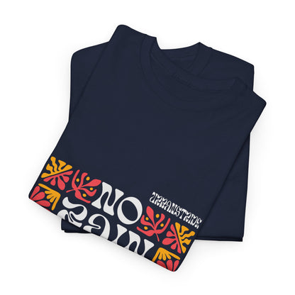 T-shirt con scritta "No rain no flowers"