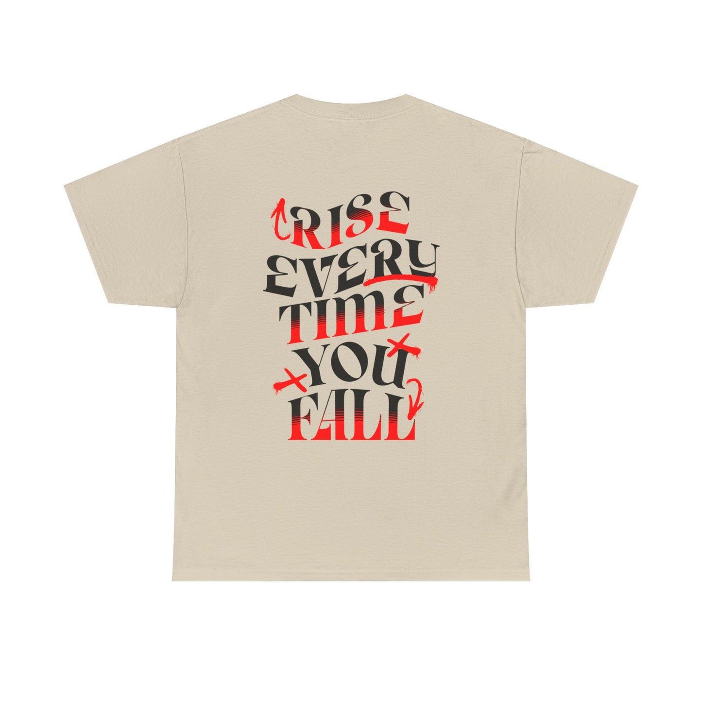 T-shirt con scritta "Rise every time you fall"