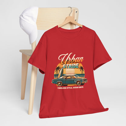 T-shirt con scritta"Urbanstride timeless style ocean drive "