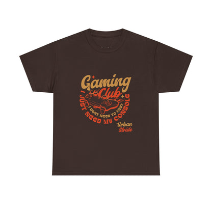 T-shirt con scritta “Gaming Club – I Just Need My Console”