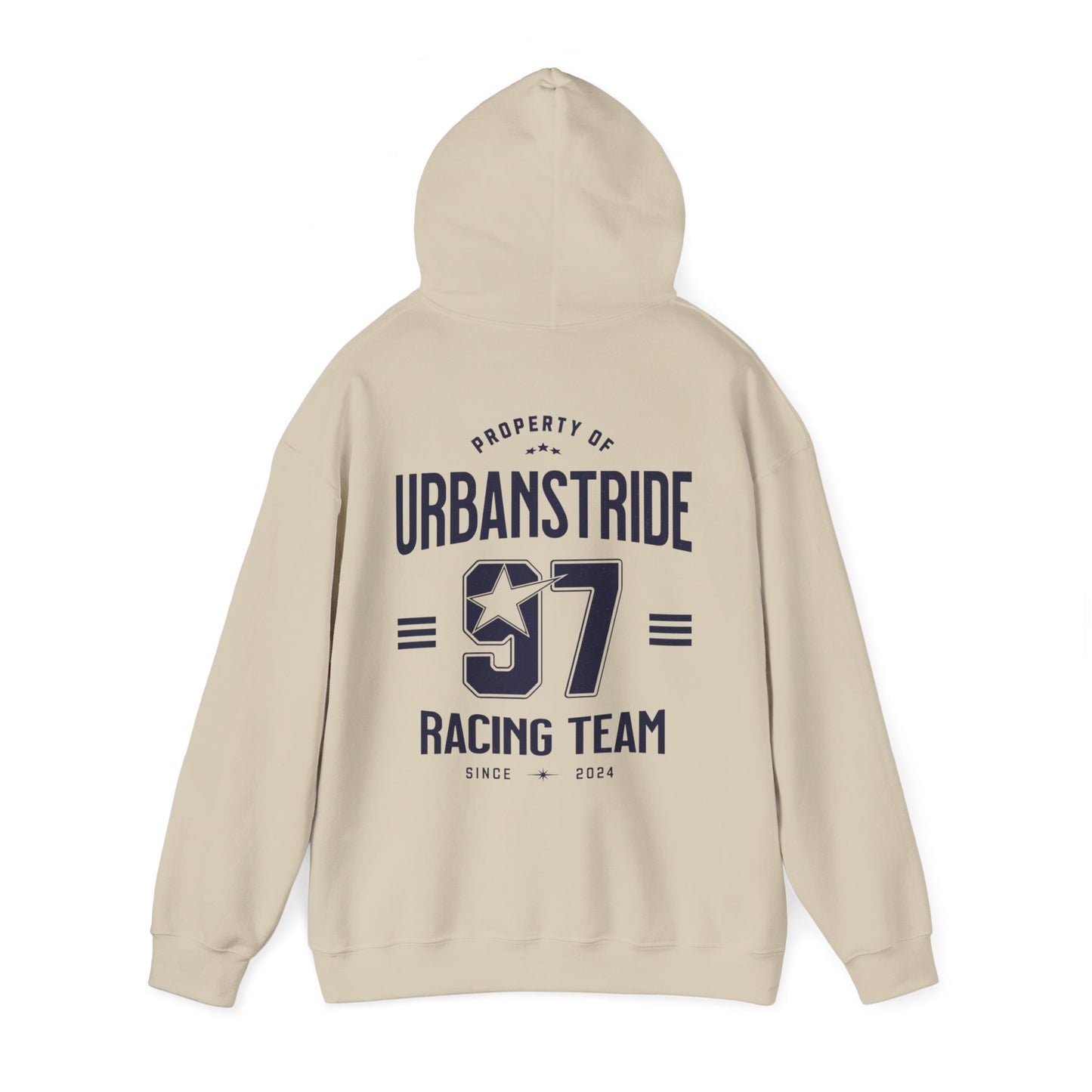 Felpa con scritta "Property of urbanstride 97 racing team since 2024"