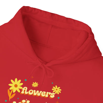 Felpa con scritta "Flowers vibes"