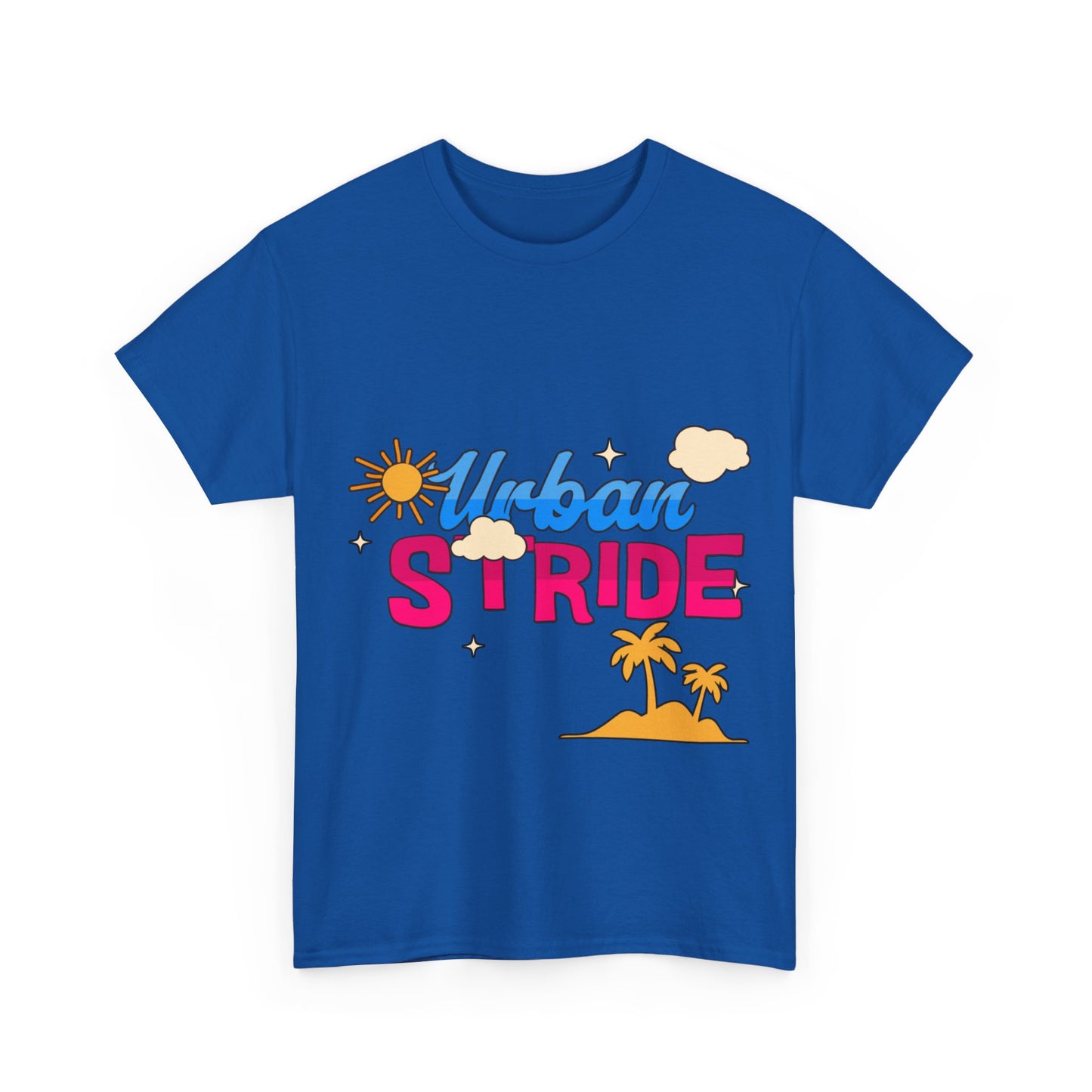 T-shirt con scritta "Urbanstride"al mare