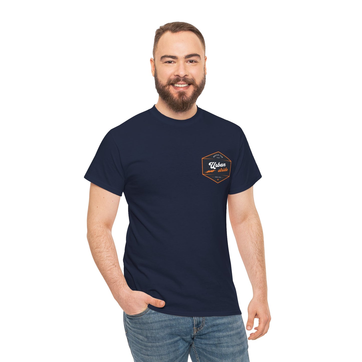 T-shirt Urban Stride® – Logo esagonale vintage in stile aviatore