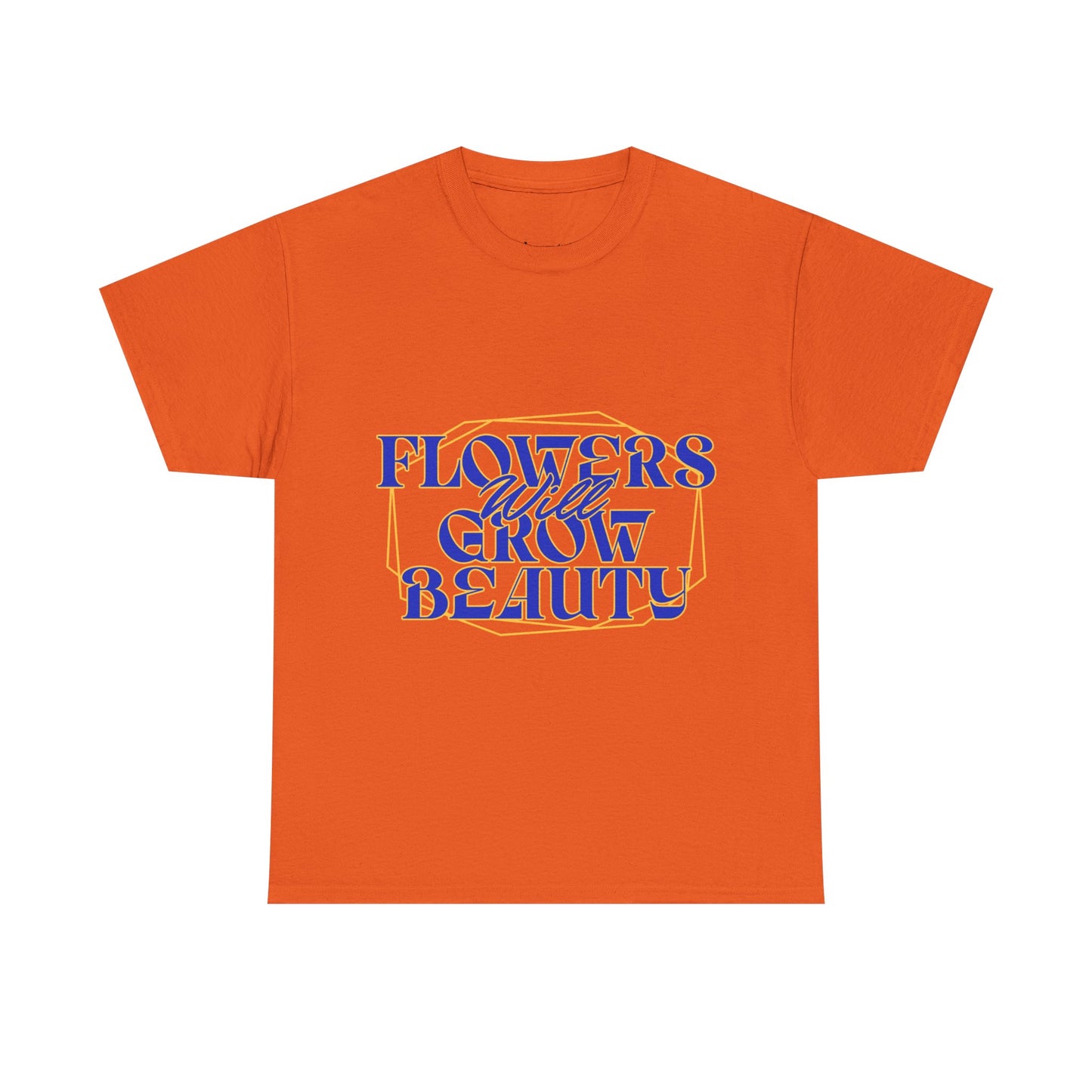 T-shirt con scritta "Flowers will growth beauty"