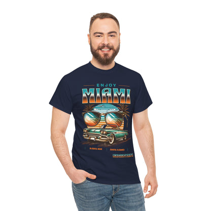 T-shirt con scritta" Enjoy Miami "