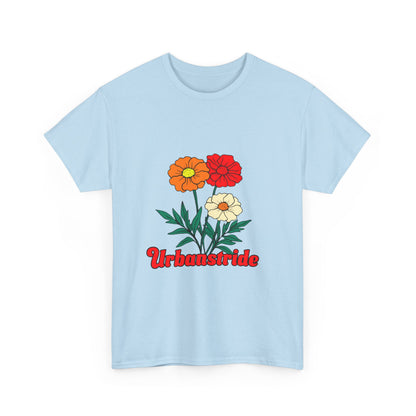 T-shirt con rappresentazione di fiori e scritta "Urbanstride"