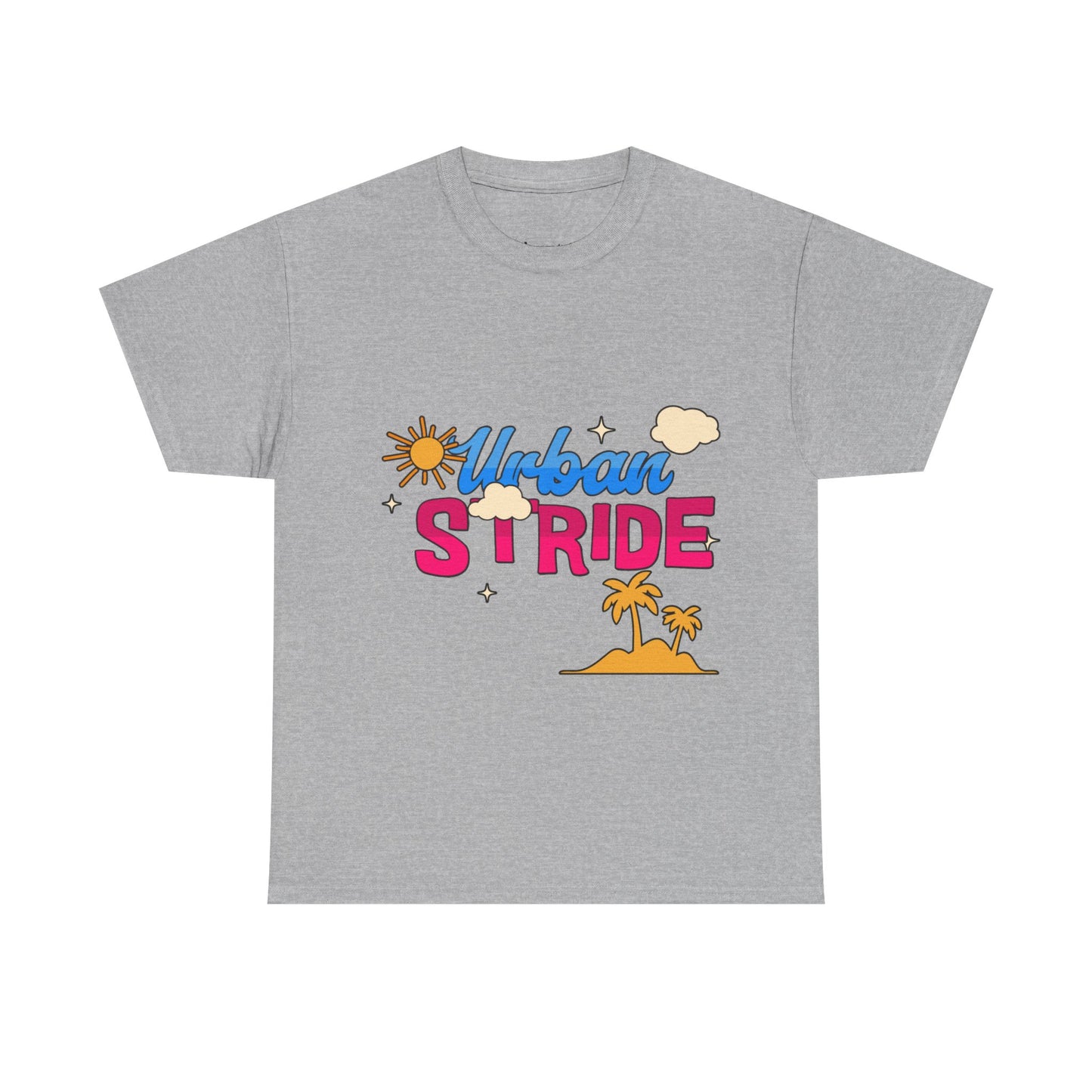 T-shirt con scritta "Urbanstride"al mare