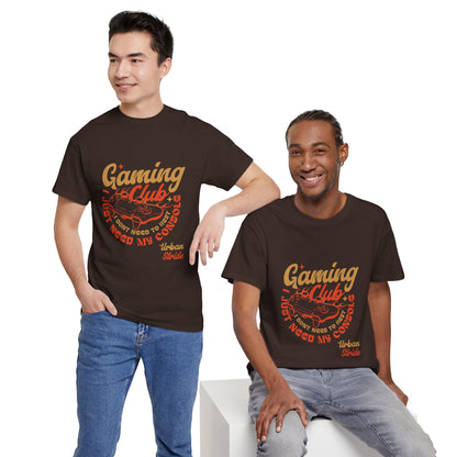 T-shirt con scritta “Gaming Club – I Just Need My Console”