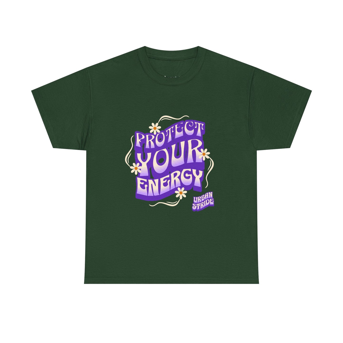 T-shirt con scritta "Protect your energy"