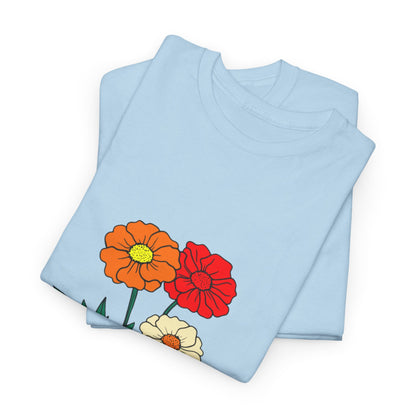 T-shirt con rappresentazione di fiori e scritta "Urbanstride"