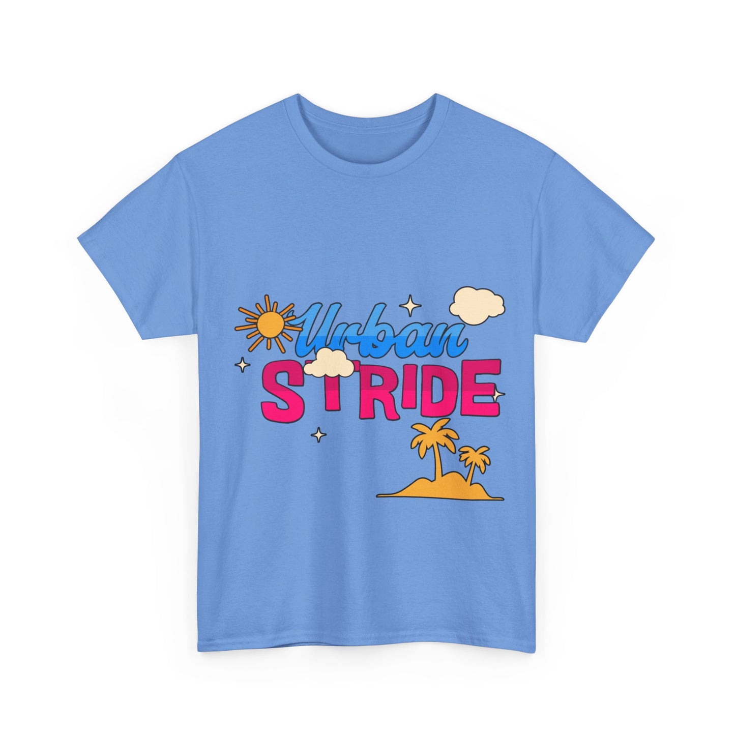 T-shirt con scritta "Urbanstride"al mare
