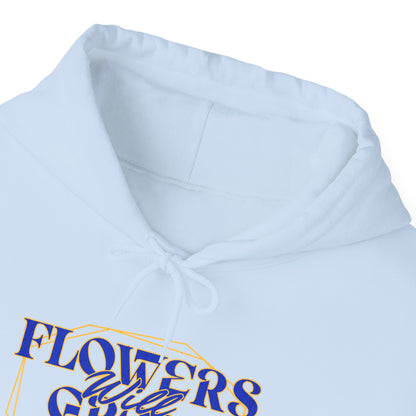 Felpa con scritta "Flowers will grow beauty"