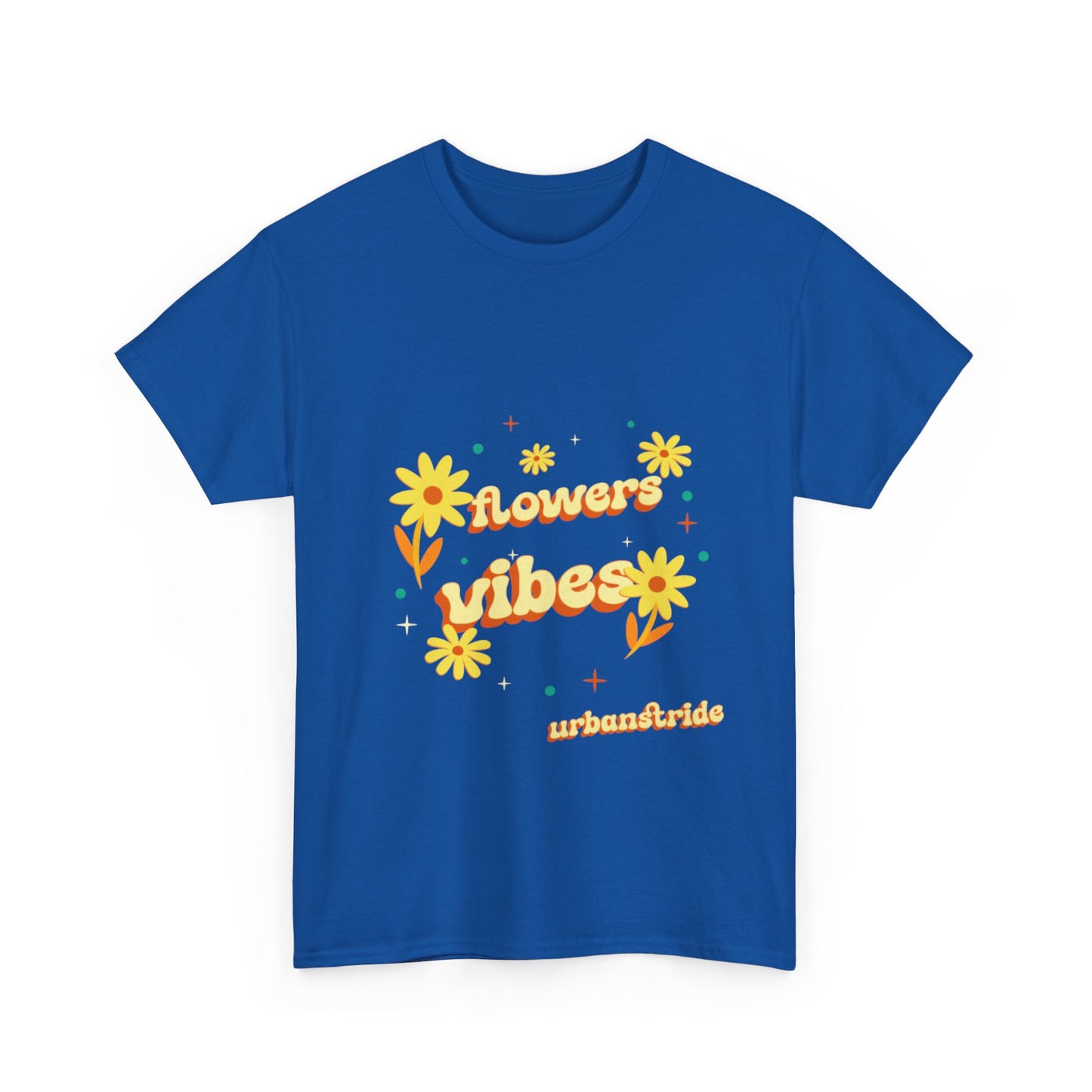 T-shirt con scritta "Flowers vibes"