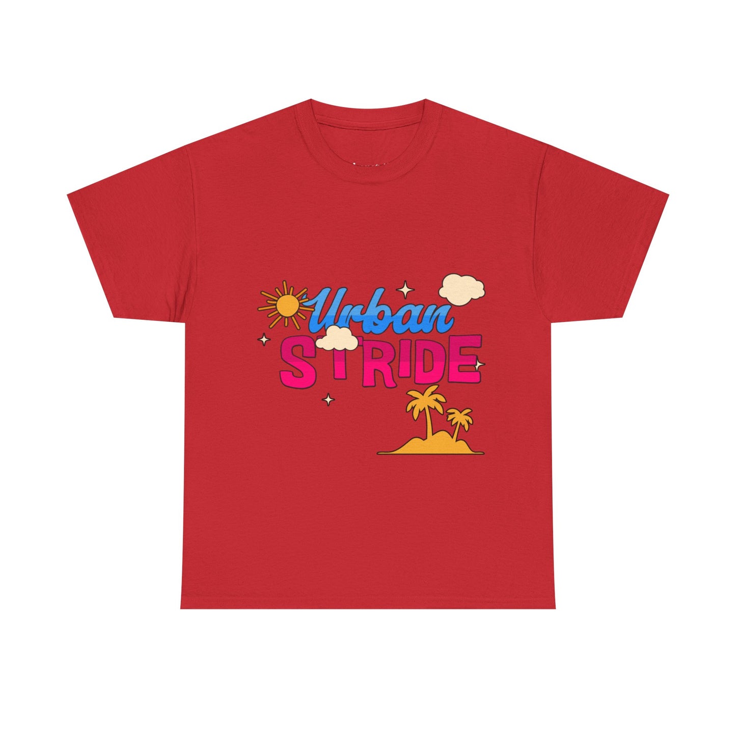 T-shirt con scritta "Urbanstride"al mare