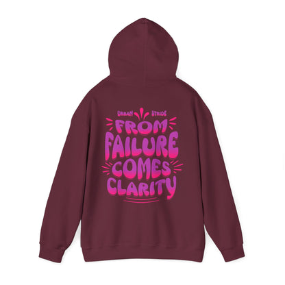 Felpa con scritta "From failure comes clarity"