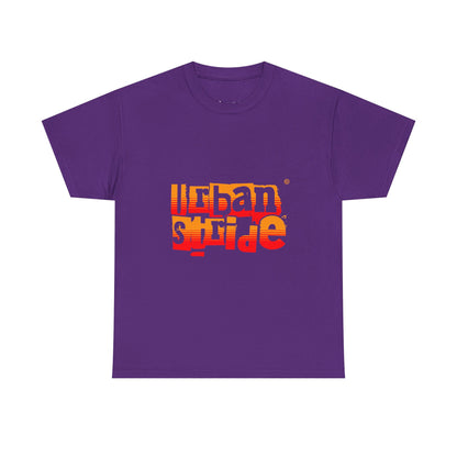 T-shirt con scritta "Urban Stride" sfumata arancio-rosso