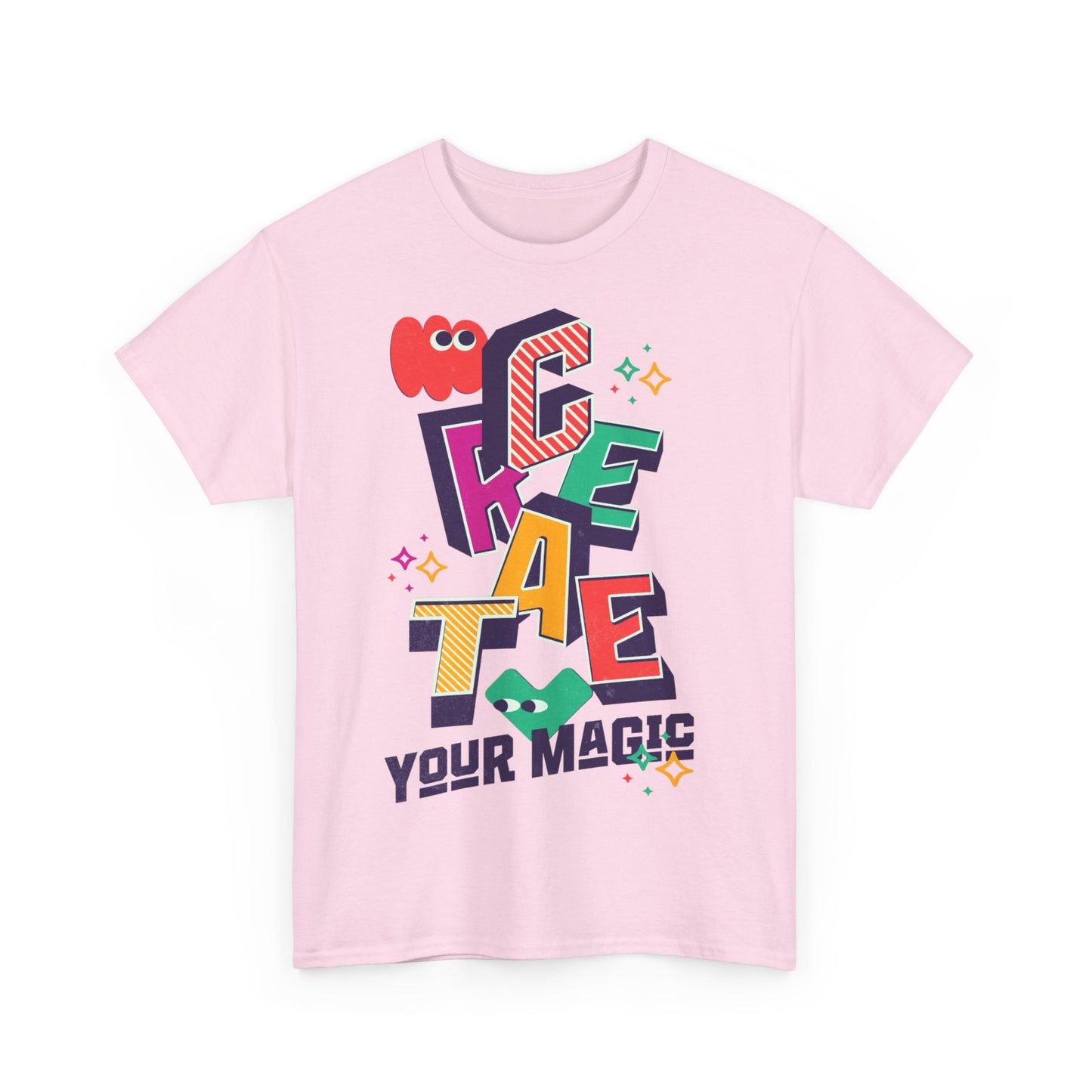 T-shirt con scritta "Create your magic"