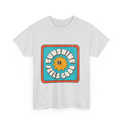 T-shirt con scritta "Sunshine feel good"