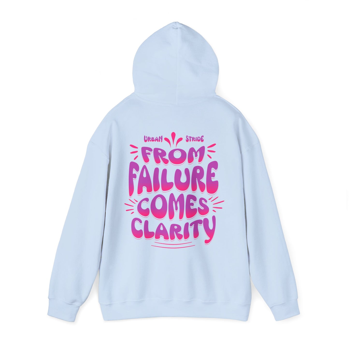Felpa con scritta "From failure comes clarity"