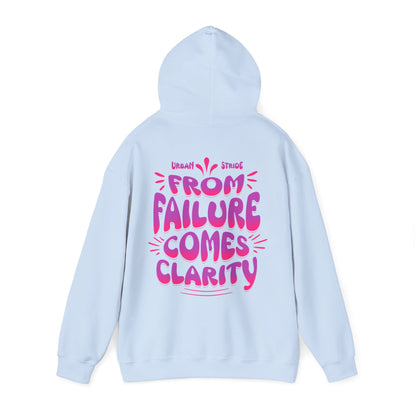 Felpa con scritta "From failure comes clarity"