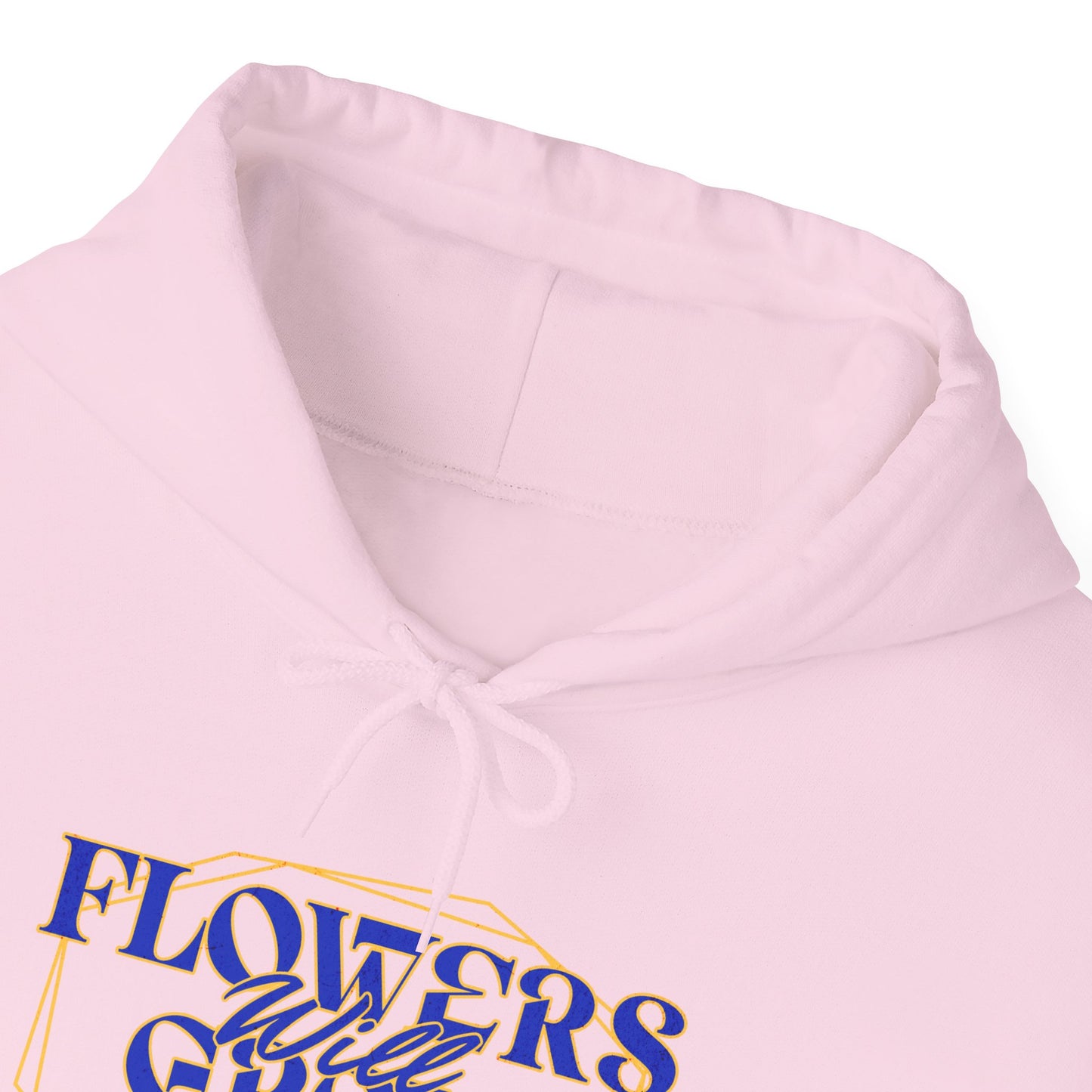 Felpa con scritta "Flowers will grow beauty"