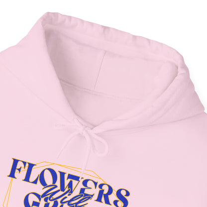 Felpa con scritta "Flowers will grow beauty"