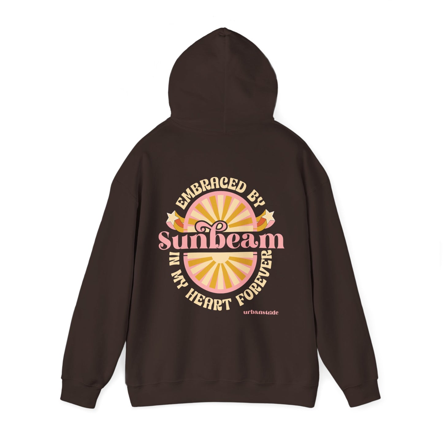 Felpa con scritta "Sunbeam embraced by in my heart forever"