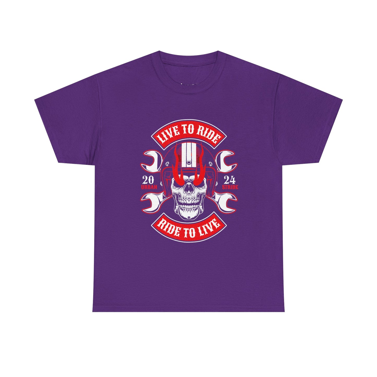 T-shirt con scritta "Live to ride ; Ride to live"