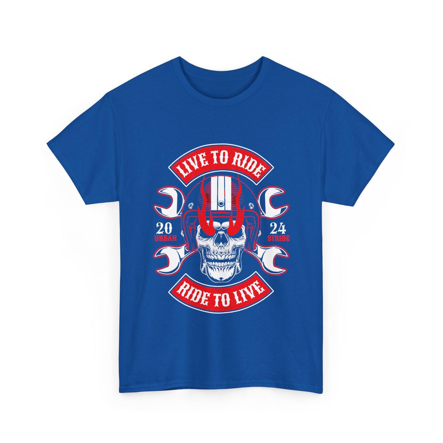 T-shirt con scritta "Live to ride ; Ride to live"