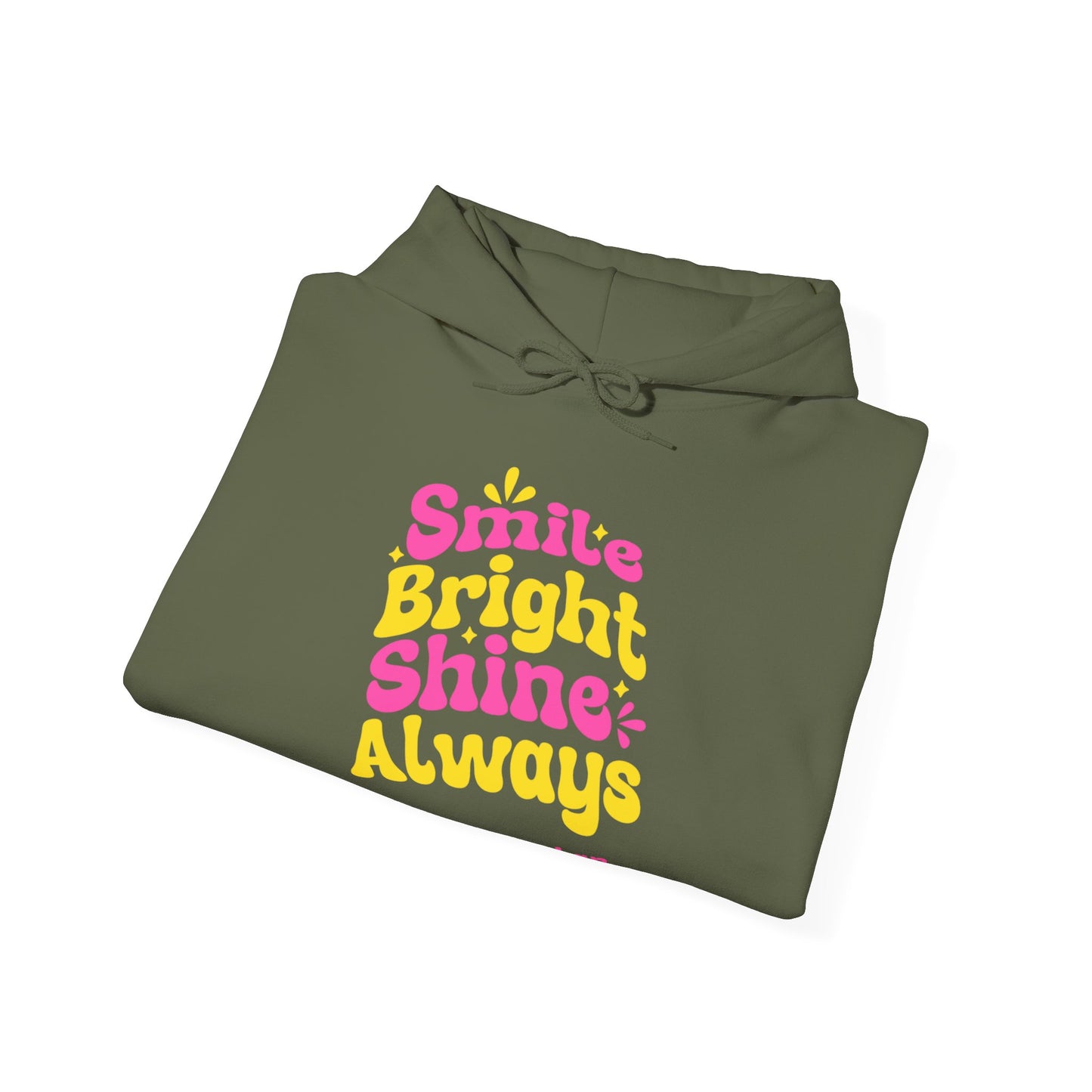 Felpa con scritta "Smile bright shine always"